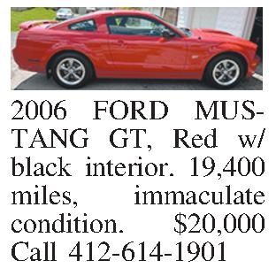  2006 FORD MUSTANG GT,   2006 FORD MUSTANG GT, Red w/black interior.  19,400 miles, immaculate condition.  $20,000 Call 412-614-1901